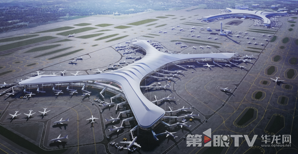 T3B航站楼全景图。第1眼TV-华龙网记者 李一鸣 摄