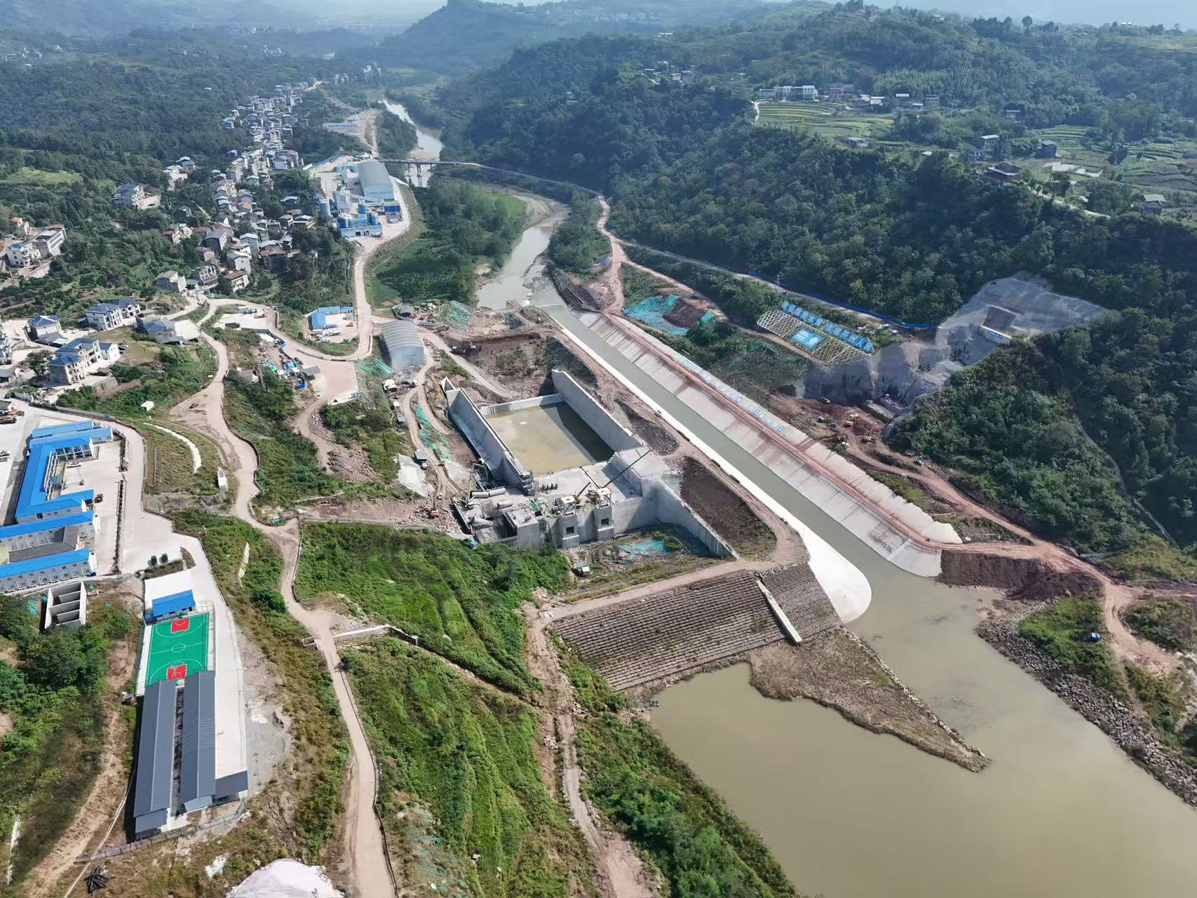 跳蹬水库工程施工现场。重庆市水利局供图