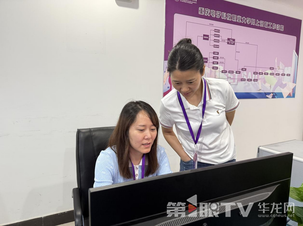 重庆电子科技职业大学的工作人员严格审核录取有关信息,确保录取工作万无一失。第1眼TV-华龙网记者 谢鹏飞摄
