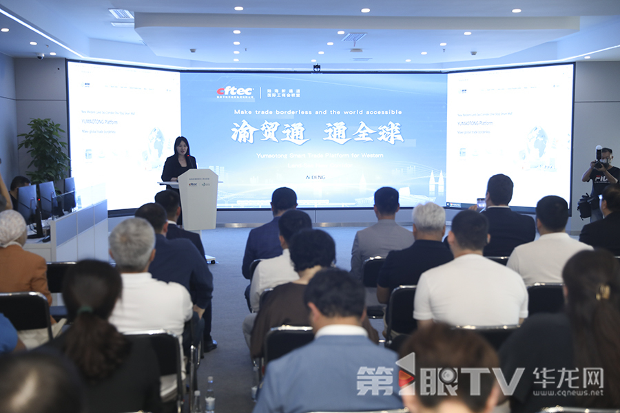 代表团了解了西部陆海新通道—渝贸通数智贸易平台。第1眼TV-华龙网首席记者 李文科 摄