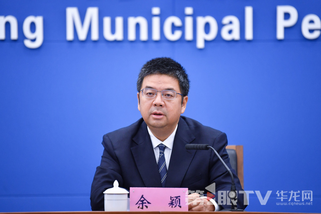 市规划自然资源局副局长余颖回答记者提问。第1眼TV-华龙网记者 李一鸣 摄