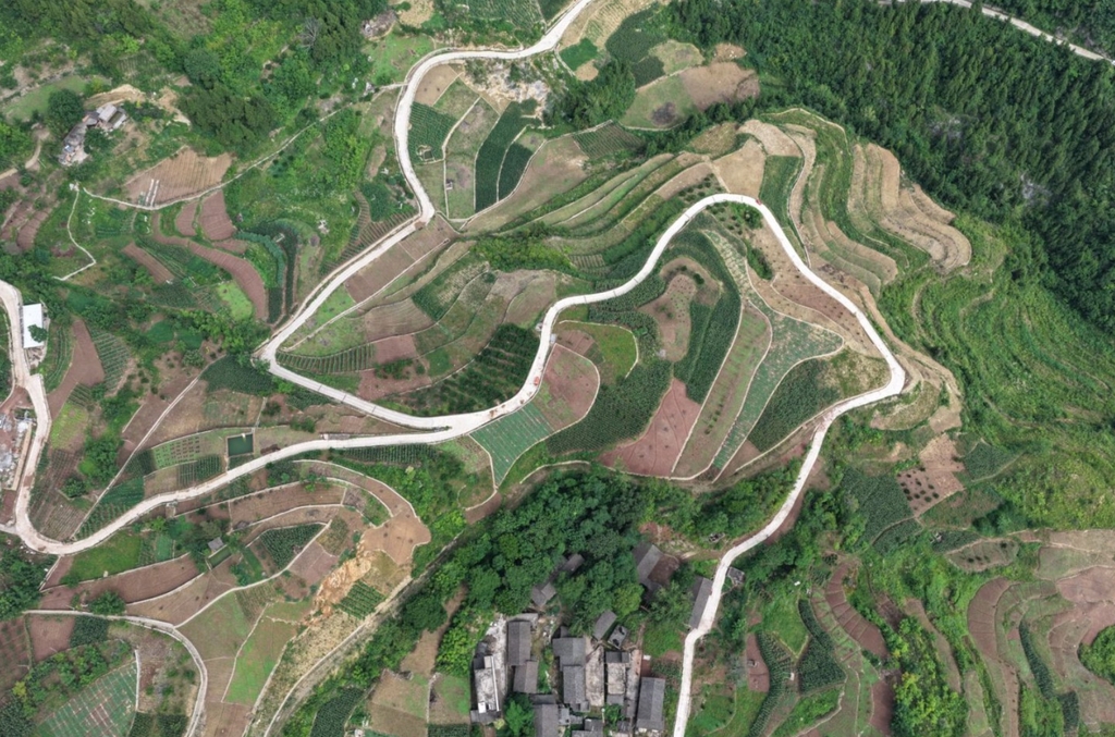 航拍奉节县鹤峰乡长连村。重庆市规划和自然资源局供图