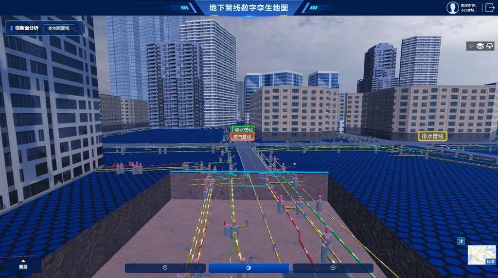 地下管线数字孪生地图。受访单位供图