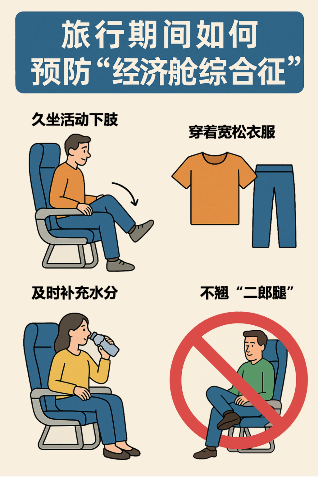 旅行期间这样预防“经济舱综合征”。 重医附一院供图