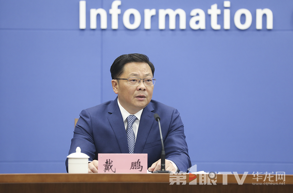 市市场监管局党组成员、副局长戴鹏回答记者提问。第1眼TV-华龙网首席记者 李文科 摄
