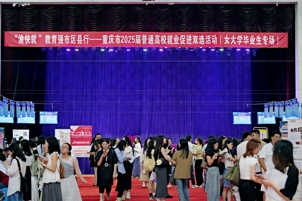 重庆市2025届普通高校就业促进双选活动现场。重庆市妇联供图