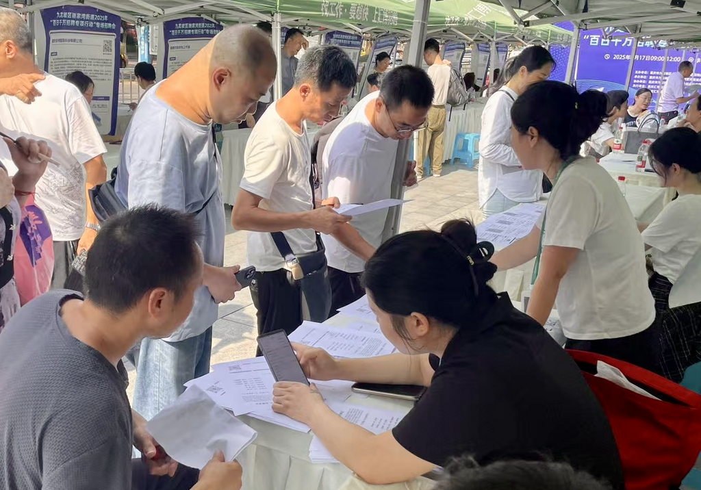 求职者正在和用人单位沟通。主办方 供图