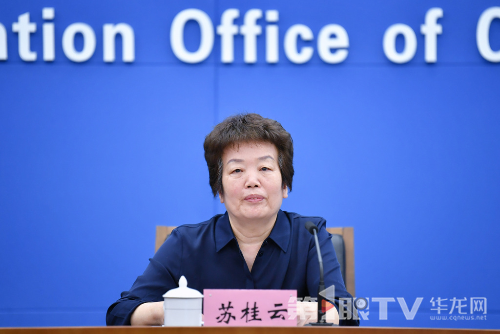 中国中药协会副监事长苏桂云回答记者提问。第1眼TV-华龙网 李一鸣 摄