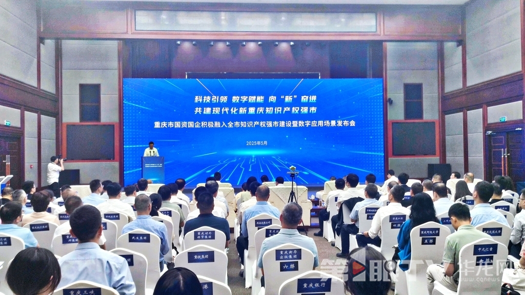 5月13日,重庆市国资国企积极融入全市知识产权强市建设暨数字应用场景发布会举行。第1眼TV-华龙网记者 梁浩楠 摄
