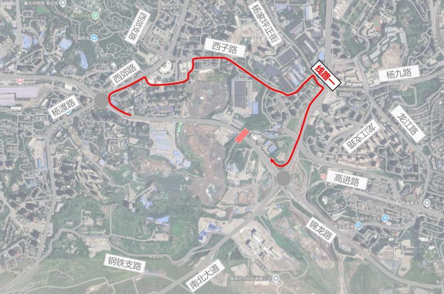 往李家沱方向绕行线路一。 警方供图