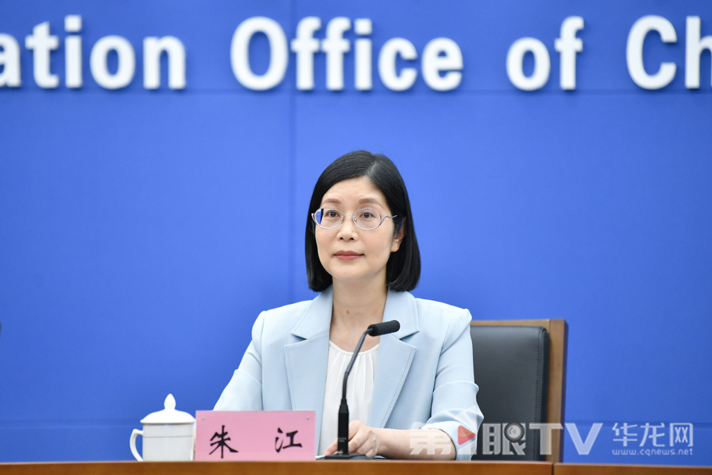 市发展改革委副主任，新闻发言人朱江回答记者提问。第1眼TV-华龙网 李一鸣 摄